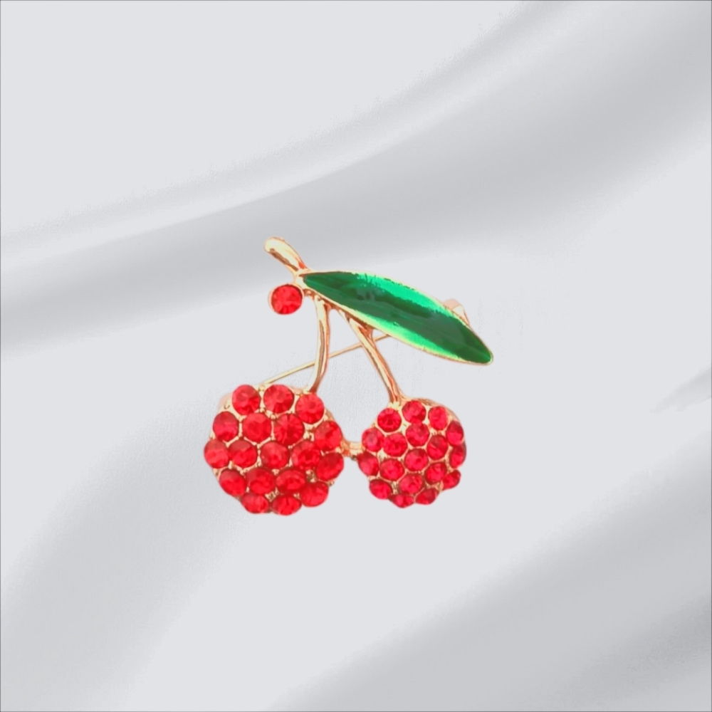 Cherries Rhinestone Brooch pin